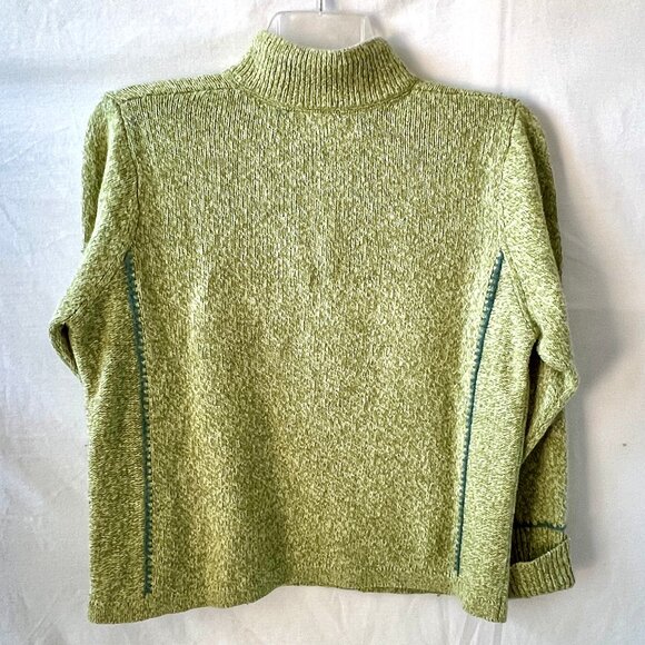 Women's Woolrich Aloe Heather Green Sweater, 1/4 Zip, Size Large, #9624, EUC! - Picture 8 of 15